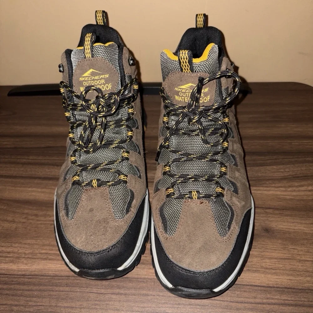 New $110 Skechers Men's 8.5 Rickter Branson Waterproof Hiking Boots 204910 KHK